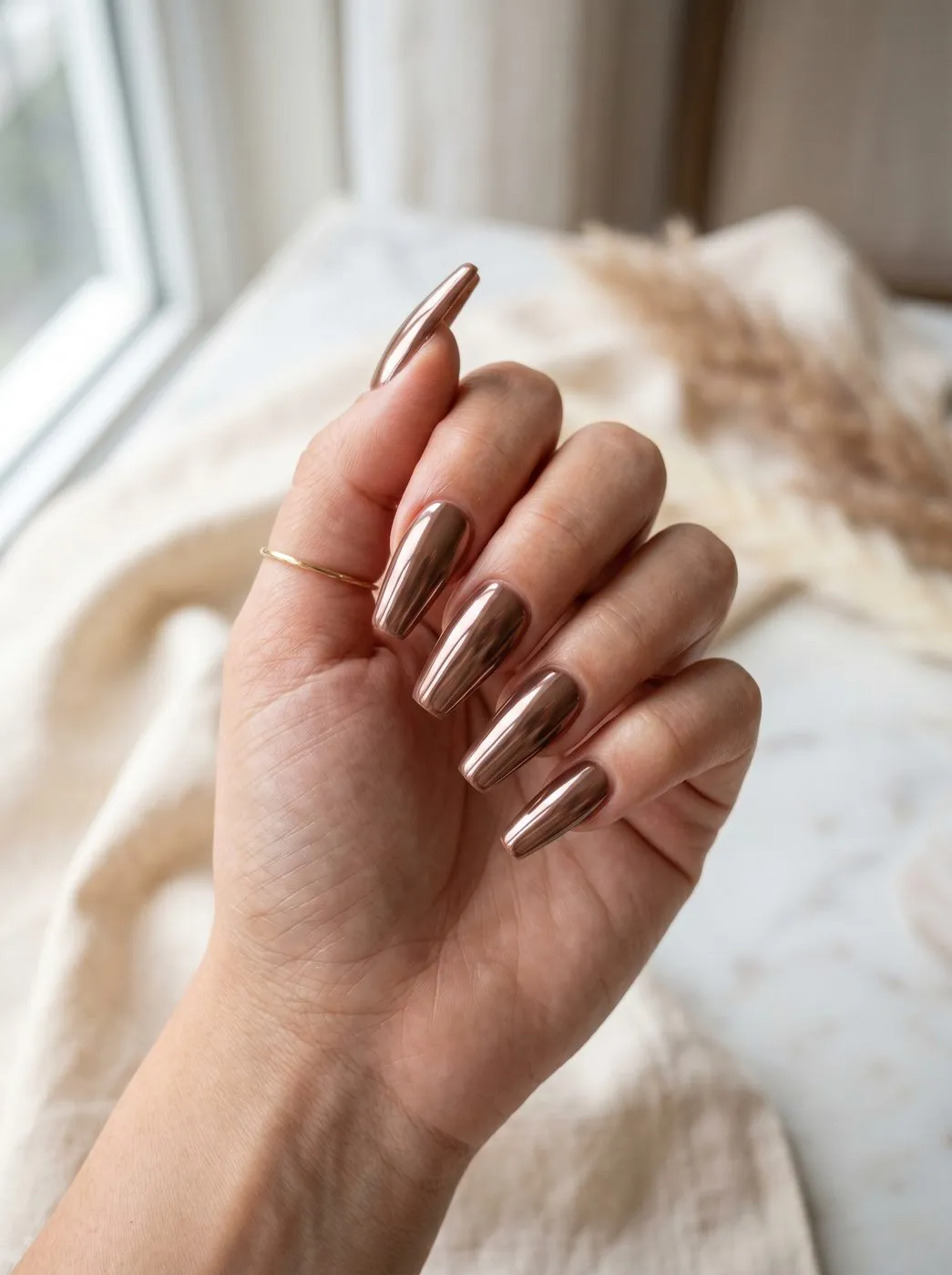 Mocha Mirror – Chrome-Nageldesign, mit NAILD als Inspiration verfügbar